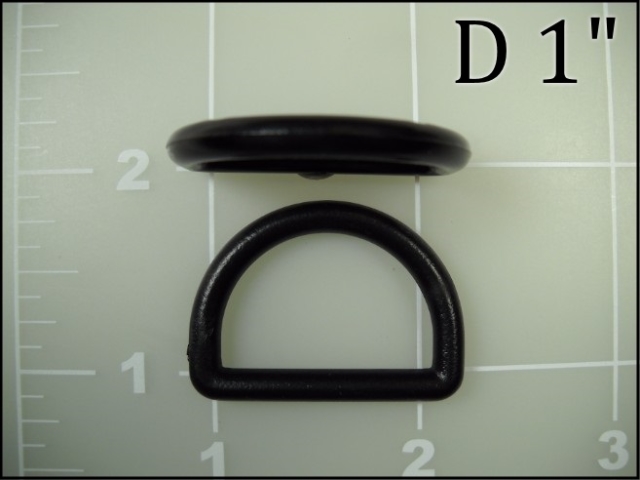1 inch black plastic light weight dee ring