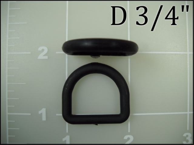 3/4 inch black plastic nylon dee ring light weight