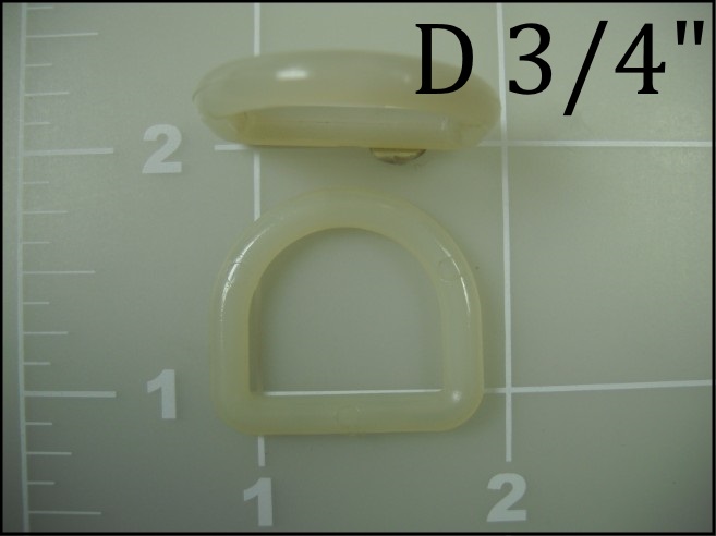 3/4" white dee plastic nylon dee ring