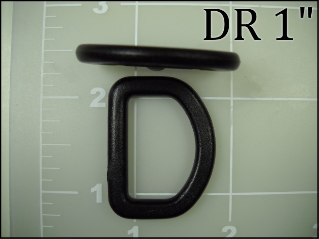 1 inch black plastic acetal dee ring ACW