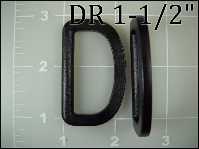 1-1/2 inch black plastic acetal dee ring