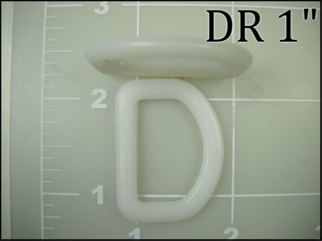 white 1 inch acetal dee ring plastic