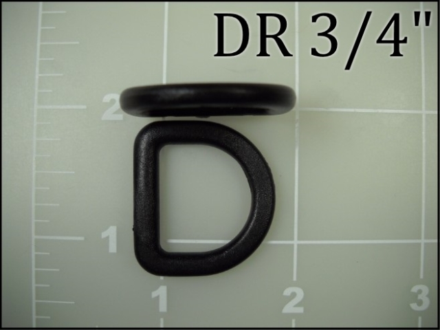 3/4 inch black plastic dee ring