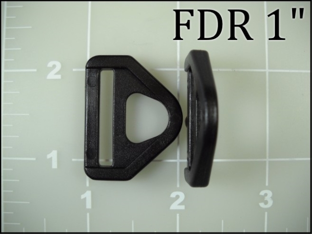 dee ring with slot 1" filled acetal plastic