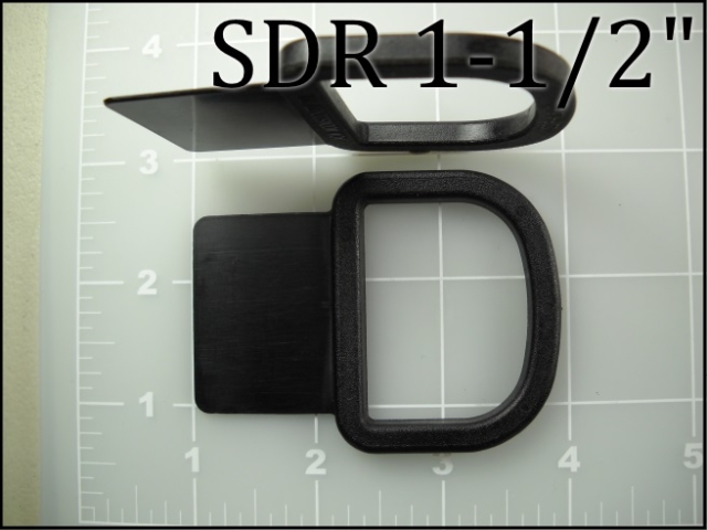 1-1/2 inch sewable dee ring black plastic