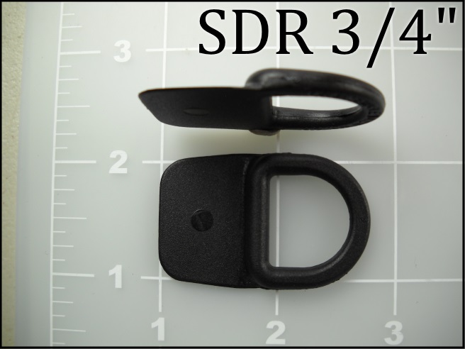3/4 inch black plastic sewable sew on dee ring