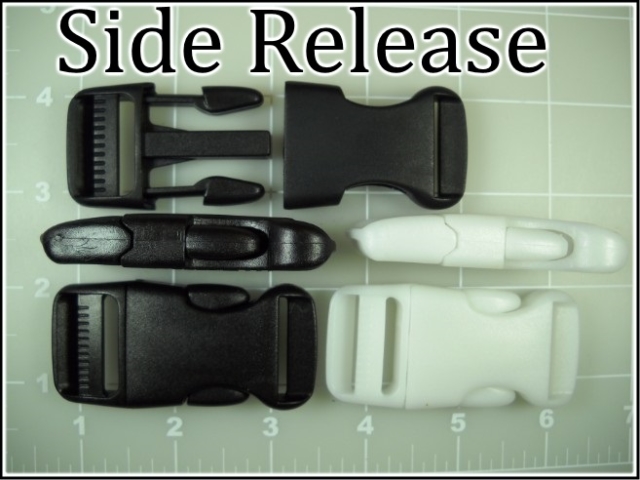 Black plastic acetal side release buckles