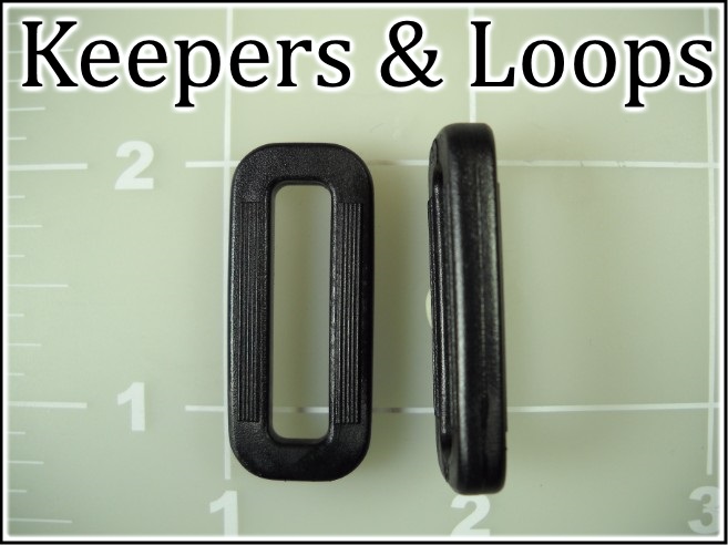 black plastic keepers and loops acetal nylon