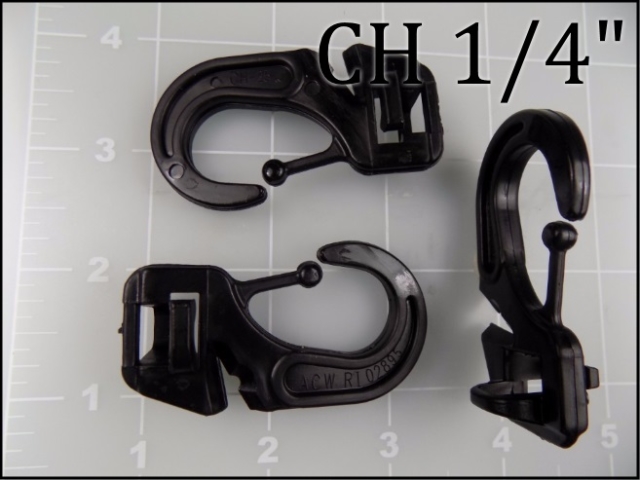 CH 25 (1/4 inch acetal cord hook) acw plastic