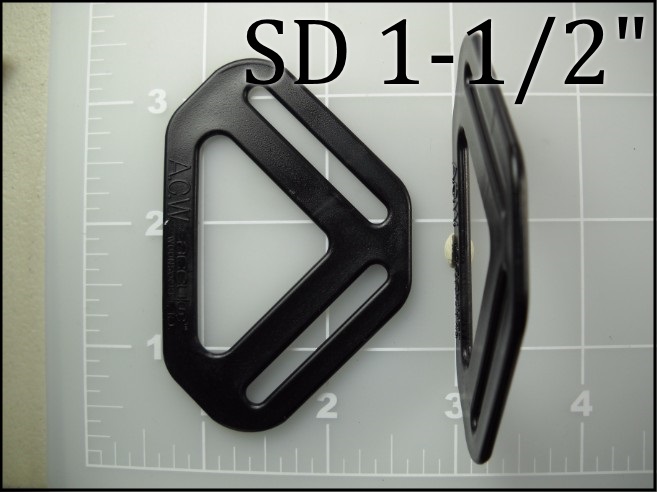 1-1/2" Black acetal plastic strap divider backpack