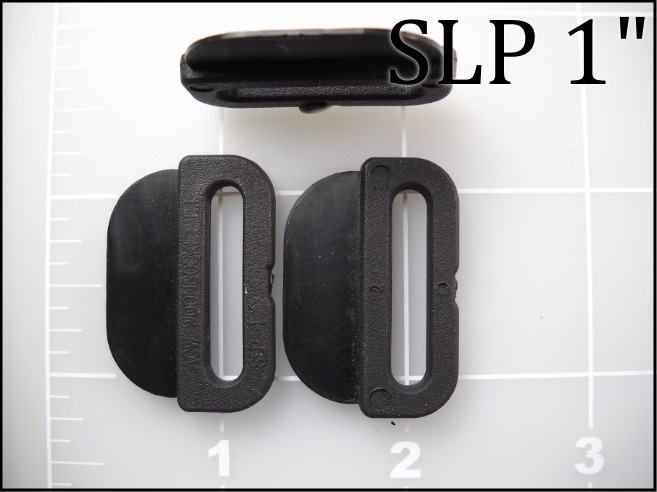 1" black nylon sewable loop sew on rectangular ring sewable