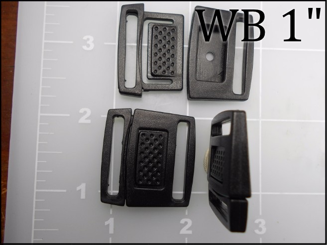 WB 1" black acetal watch band buckle