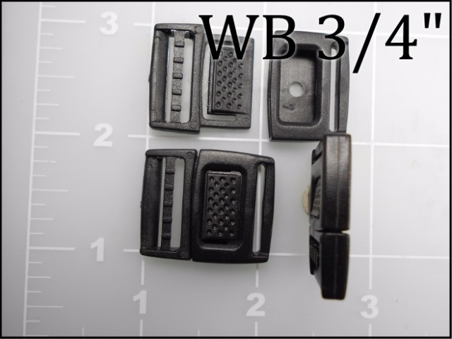 WB 34 (3/4 inch black acetal watch band buckle) ACW PLASTIC