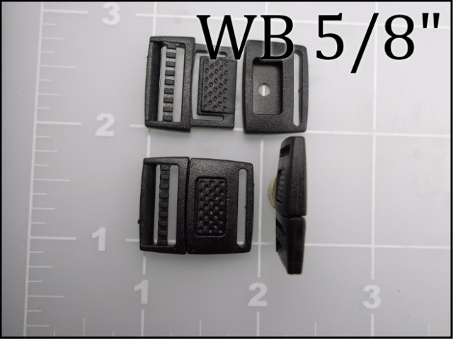 5/8" acetal watch band buckle black plastic WB 5/8"