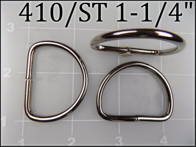 410ST 114  - - 1-1/4 inch nickel plated steel dee ring metal