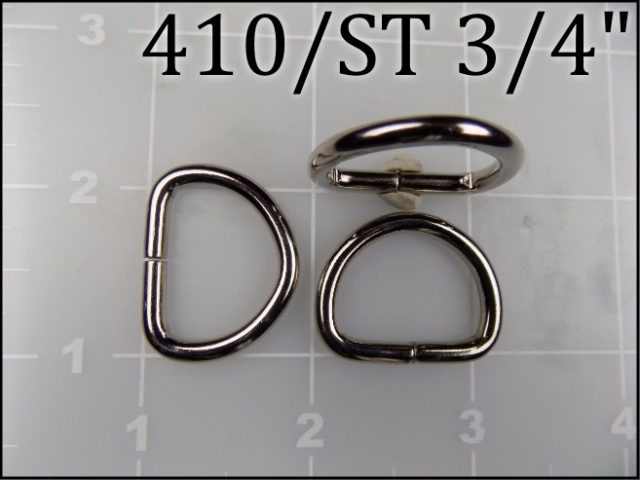 410ST 34 - -  3/4 inch nickel plated steel dee ring metal