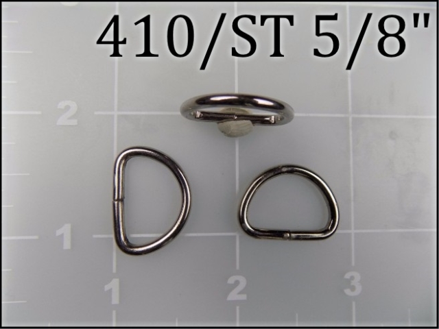 410ST 58  - -  5/8 inch nickel plated steel dee ring  metal