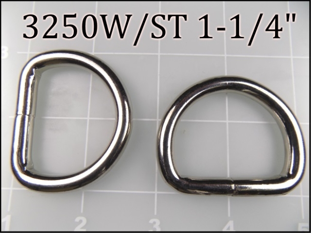 3250WST 114  - - 1-1/4 inch welded nickel plated steel dee ring (.243 wire dia)