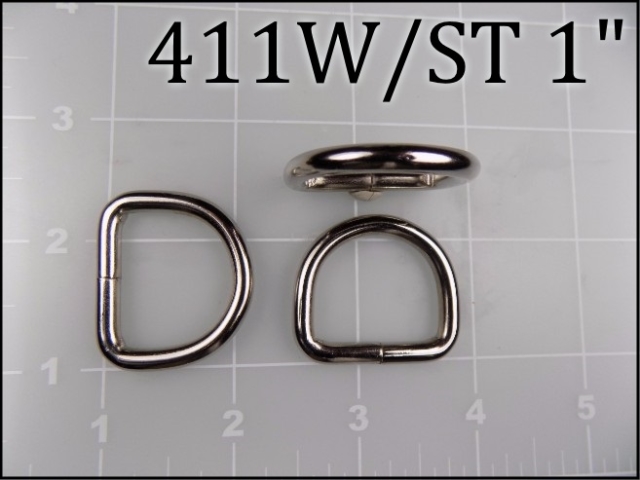 411WST 34 - - 3/4 inch welded nickel plated steel dee ring (.148 wire dia)