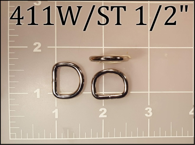 411WST 12 - - 1/2 inch nickel plated steel welded dee ring (.12 wire dia)