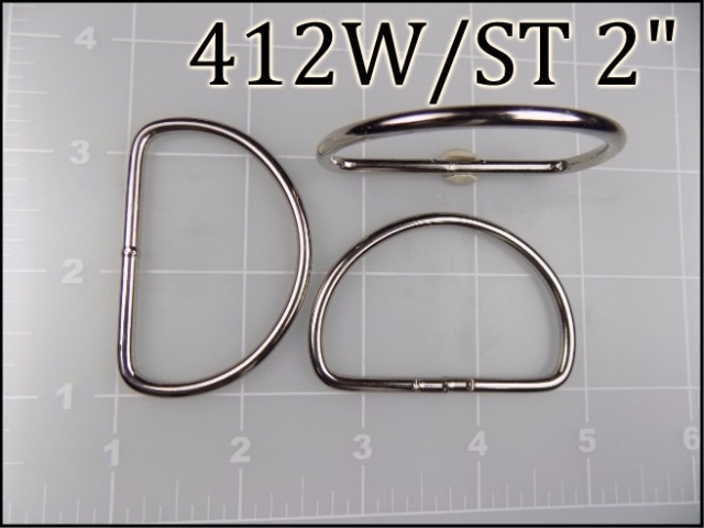 412WST 2 - - 2 inch welded nickel plated steel dee ring metal