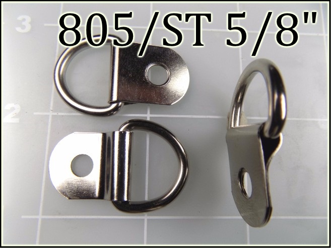 805ST 58 - -   5/8 inch nickel plated steel dee ring with clip