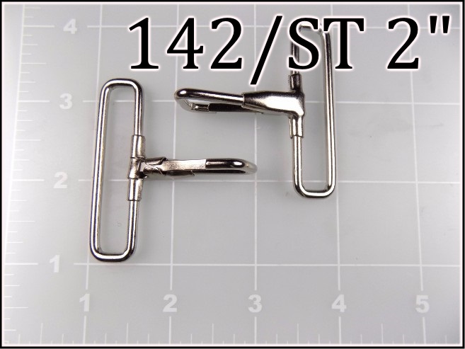142ST 2  - -  2 inch nickel plated steel snap hook