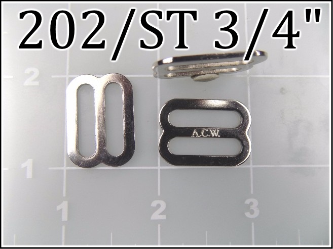 202ST 34   - - 3/4 inch nickel plated steel slide metal