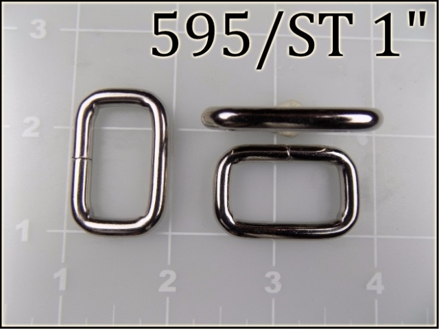 595ST 1  - - 1 inch nickel plated steel rectangular ring metal