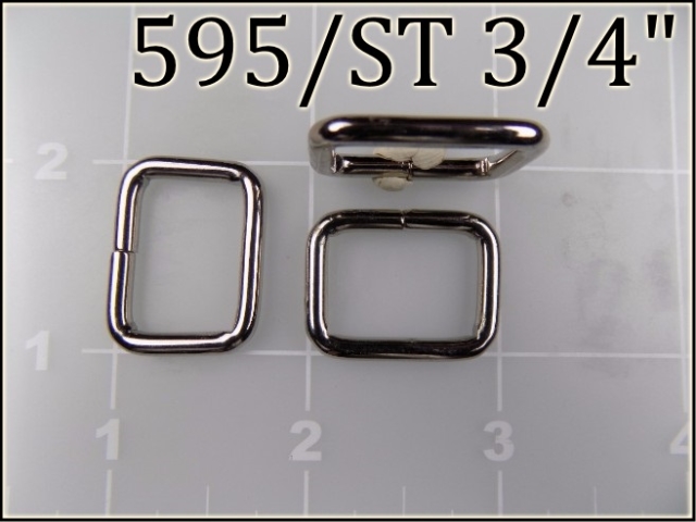 595ST 34 - -  3/4 inch nickel plated steel rectangular ring metal