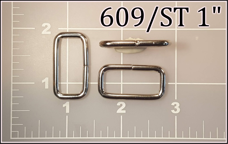 609ST 1  - - 1 inch nickel plated steel rectangular ring metal