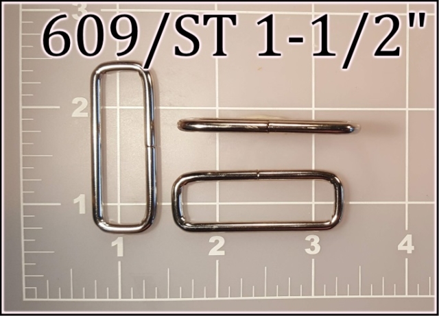 609ST 112 - -  1-1/2 inch nickel plated steel rectangular ring metal