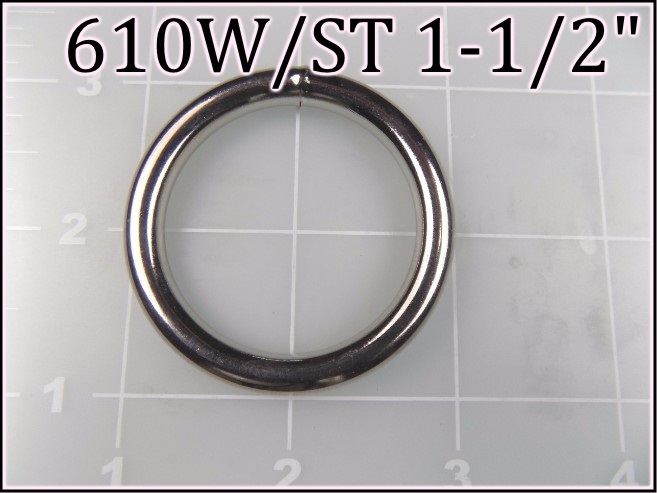 610WST 112  - - 1-1/2 inch nickel plated steel welded round ring metal
