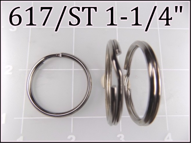 617ST 114 - -  1-1/4 inch nickel plated steel split ring metal