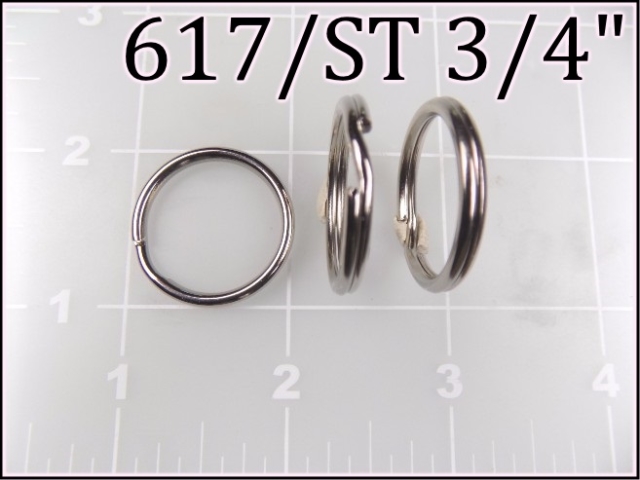 617ST 34  - -  3/4 inch nickel plated steel split ring metal