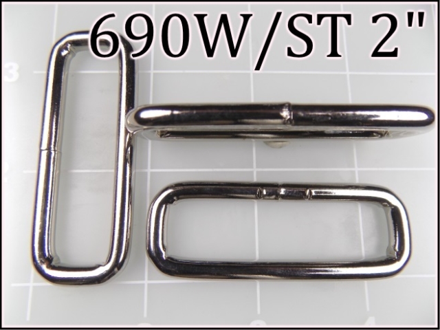 690WST 2 - -  2 inch nickel plated steel welded rectangular ring