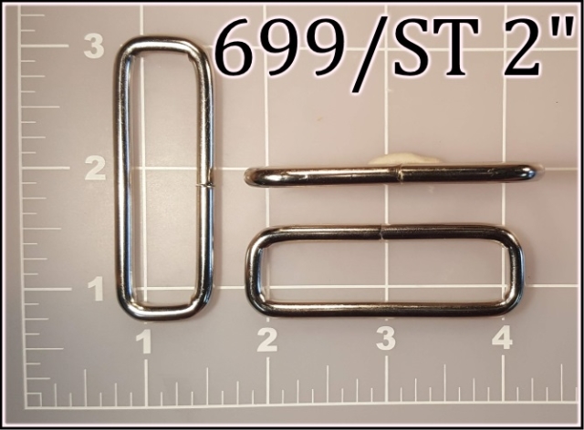 699ST 2  --    2 inch nickel plated steel rectangular ring metal