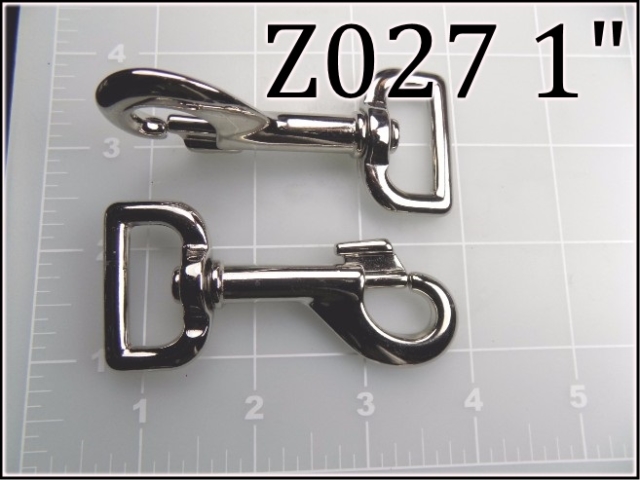 Z027 1 - -  1  inch nickel plated steel snap hook