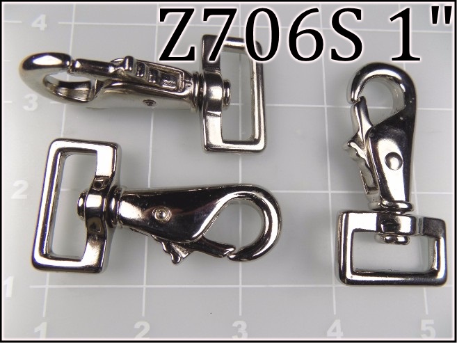 Z706S 1  - -  1 inch nickel plated steel snap hook