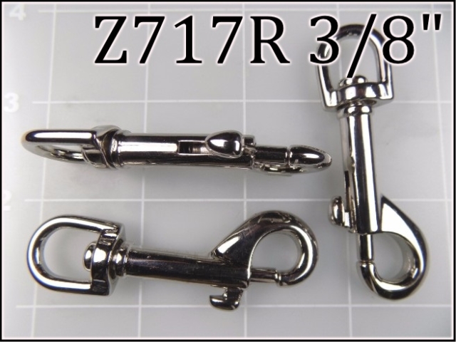 Z717R 38  - - 3/8 inch nickel plated steel snap hook