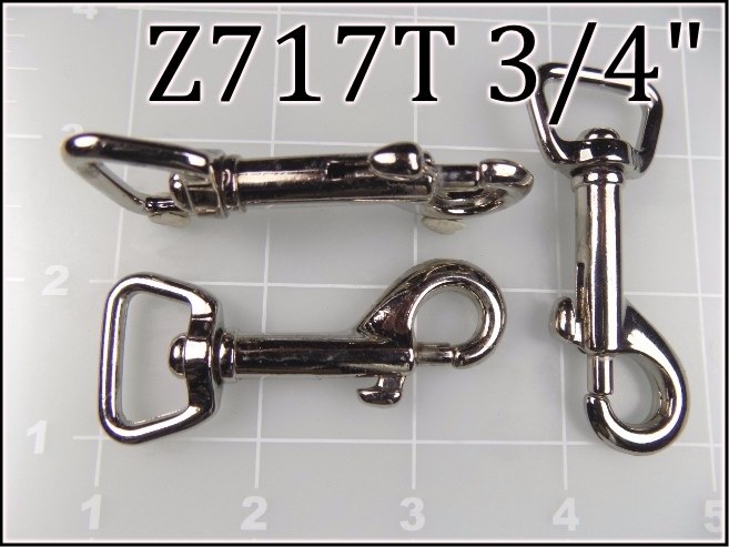 Z717T 34  - -  3/4 inch nickel plated steel snap hook