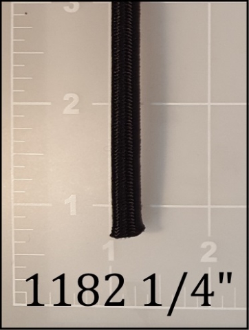 black elastic cord 1/4" ACW  AC&W American Cord and Webbing 1182 54494