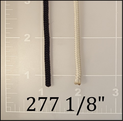 nylon black white cord 1/8"