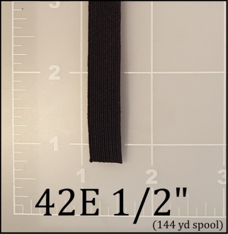 black elastic webbing 1/2" black awesome ACW  AC&W American Cord and Webbing 42E 60490