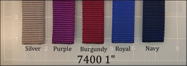 nylon silver purple burgundy royal navy blue dog leash webbing 1" ACW American Cord and Webbing AC&W 11515 12566 11028 10885 10880