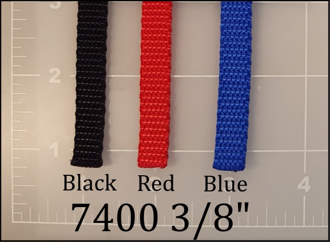 nylon black red blue dog leash webbing 3/8" ACW American Cord and Webbing AC&W 00615 00624 00618