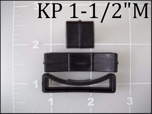 1-1/2" Black plastic poly keeper webbing