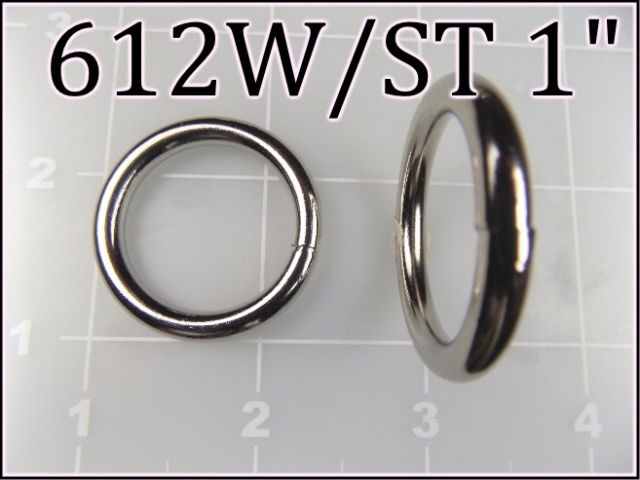 612WST 1  - - 1 inch nickel plated steel welded round ring metal